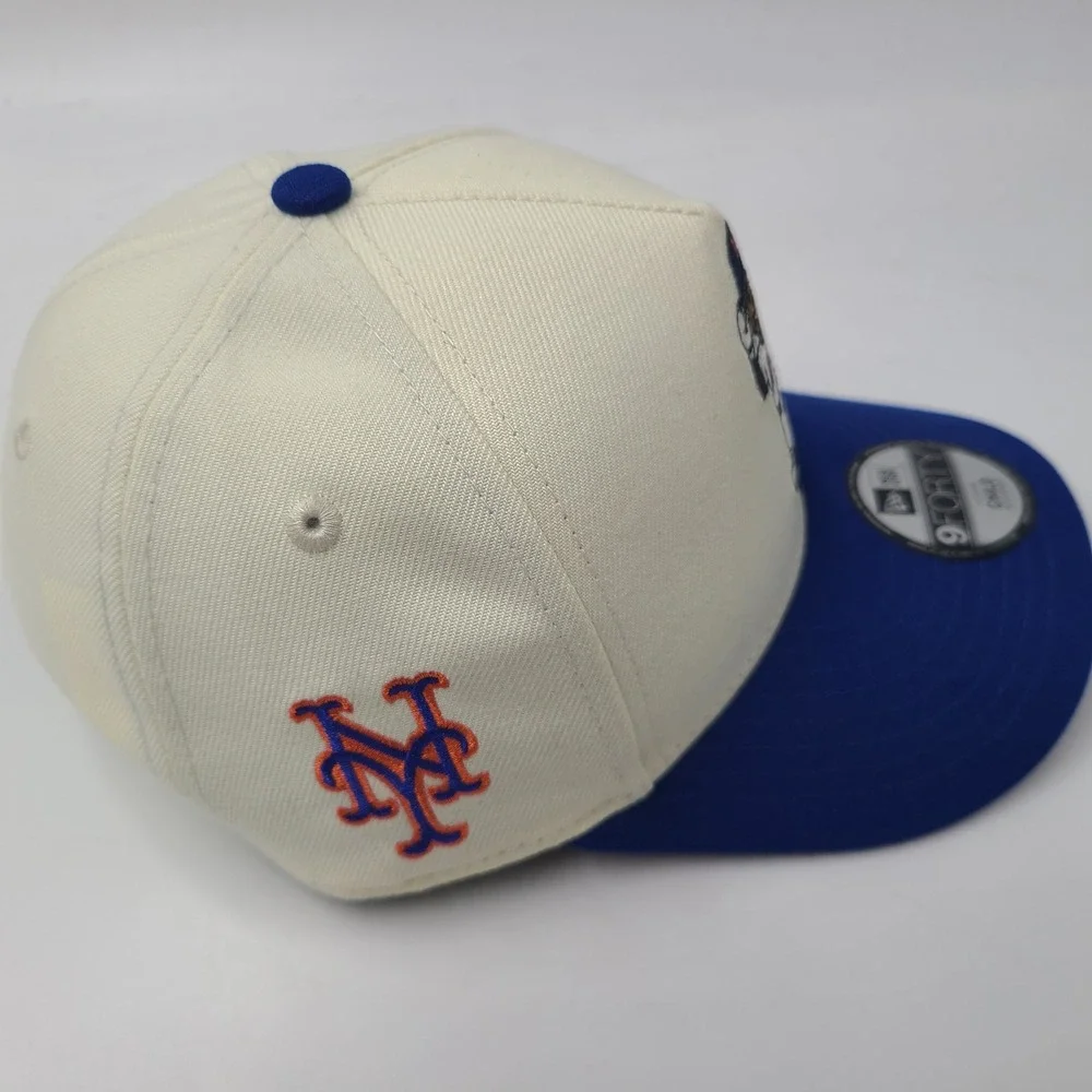 Child New York Mets Hat Snapback 9Forty New Era Cream Blue MLB Francisco Lindor